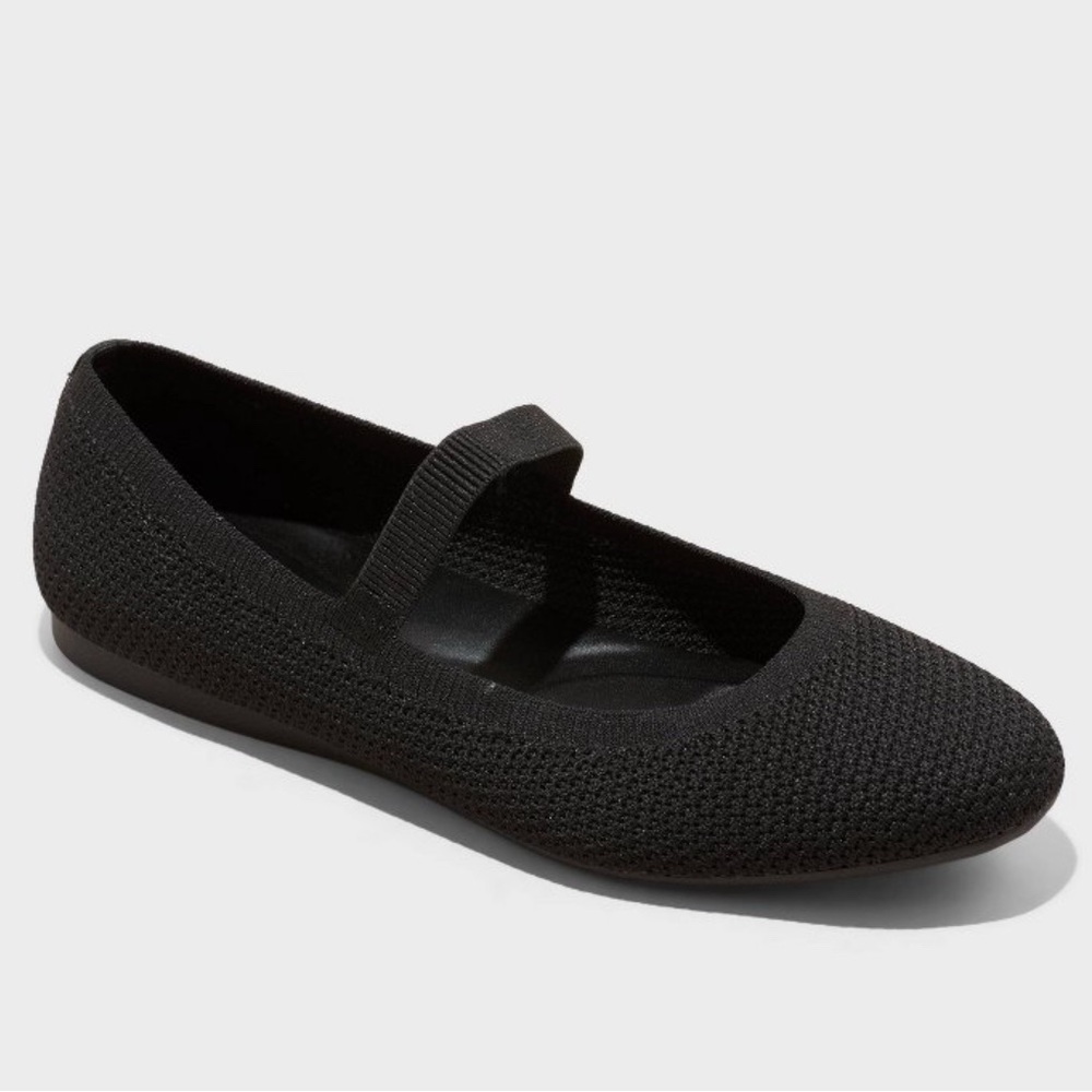 A New Day - New Black Knit Mary Jane Flats